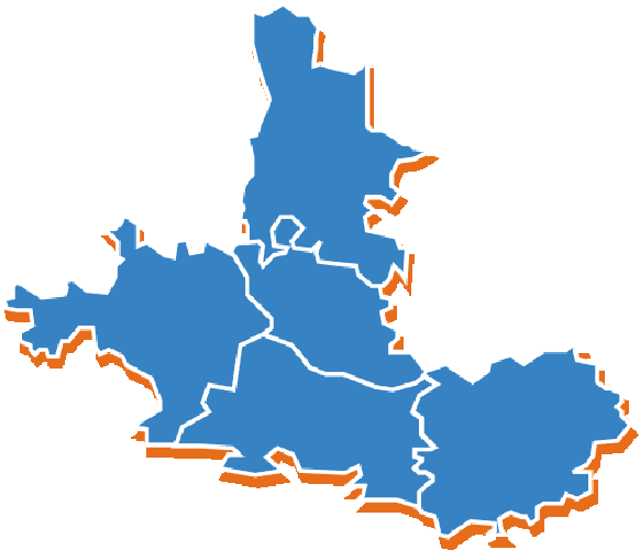 Carte du Vaucluse avec zone d’intervention de Franck Naveri couvreur autour de l’Isle-sur-la-Sorgue